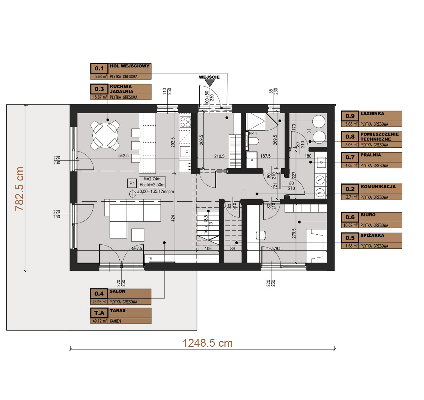 Rzut: Parter domu Modulo v_3.5