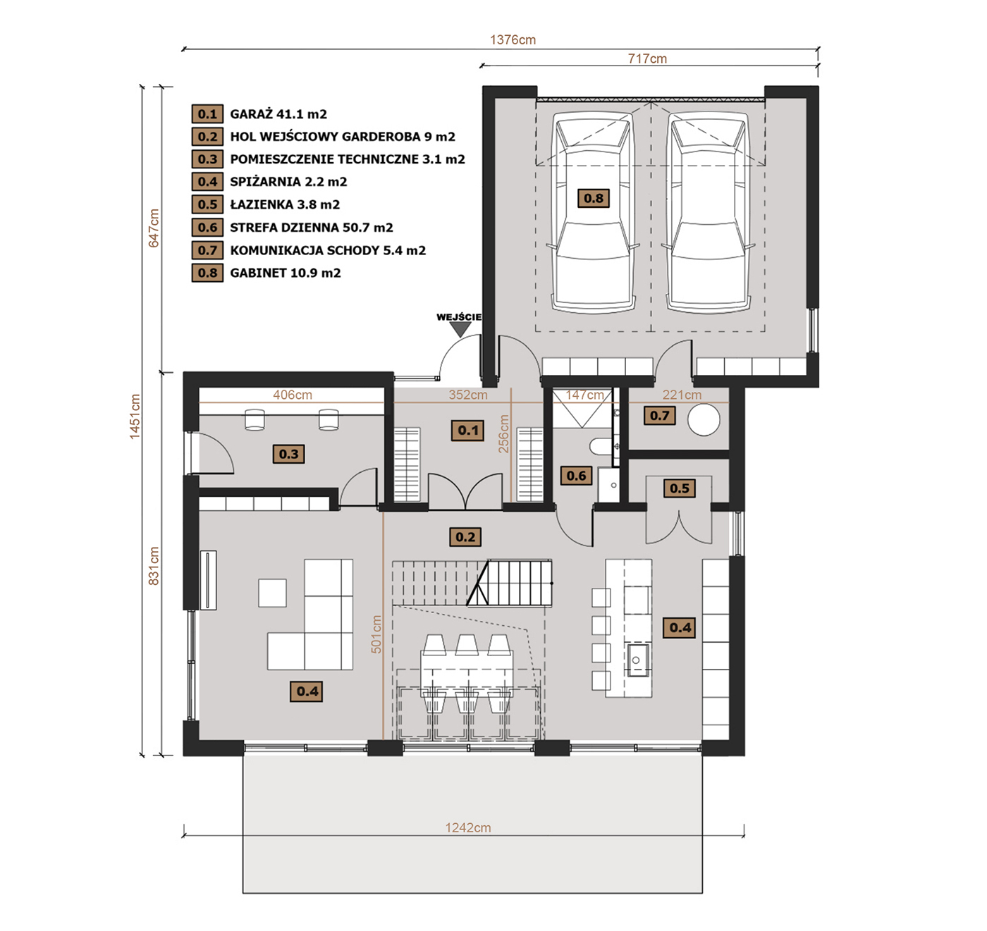Rzut: Parter domu Modulo v_5